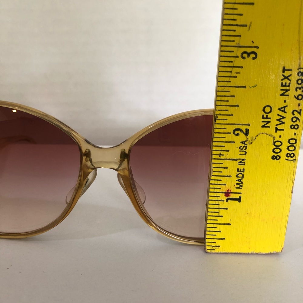 80s Christian Dior Vintage OversizedNew Lens Gold Metal Tone Amber Sunglasses - Picture 10 of 13